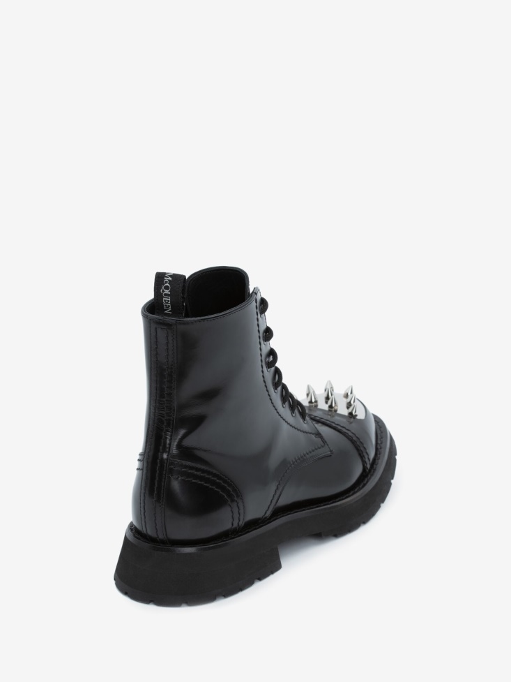 Black/Silver Fashion Alexander McQueen Men's Punk Stud Boot