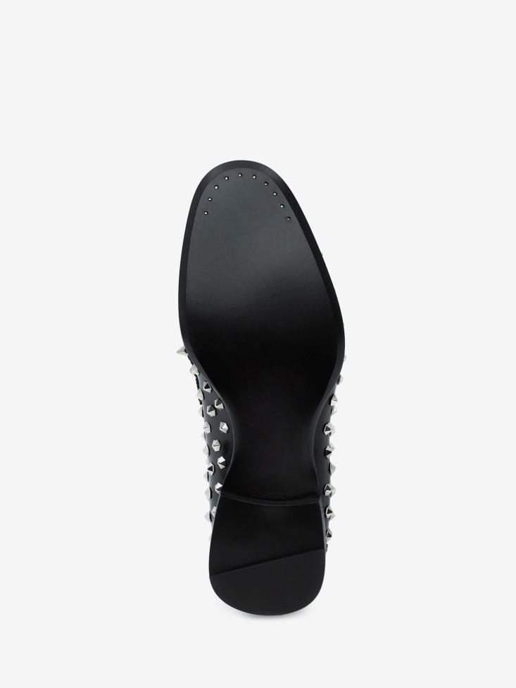 Black/Silver Fashion Alexander McQueen Men's Punk Stud Boot