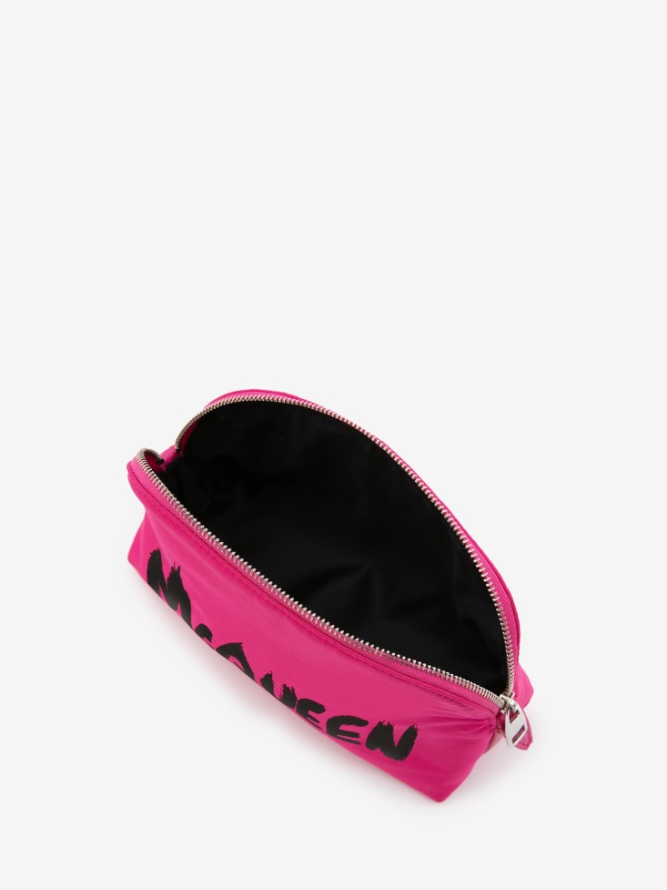 Women's in Graffiti Medium Zip Pouch Fashion Alexander McQueen Bobby Pink