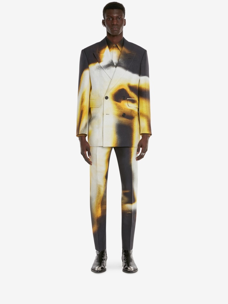 Fashion Alexander McQueen Black/Pop Yellow Men's Silhouette Cigarette Trousers