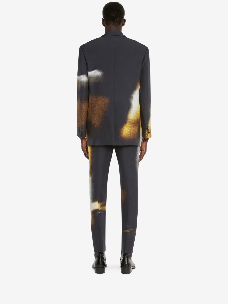 Fashion Alexander McQueen Black/Pop Yellow Men's Silhouette Cigarette Trousers