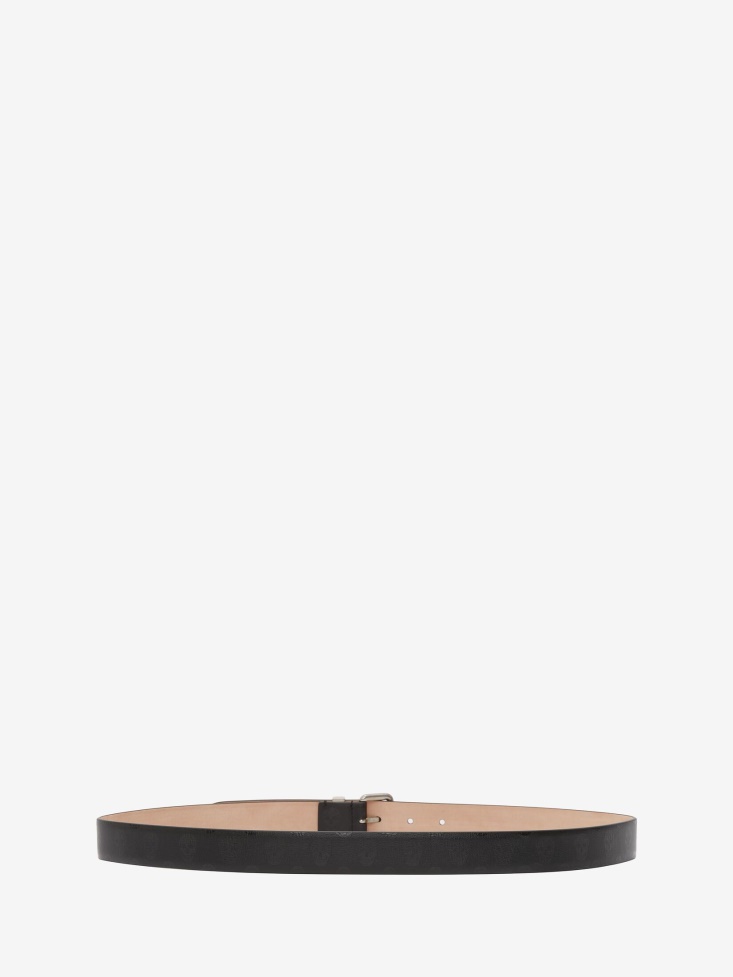 Men's Biker Skull Belt Fashion Alexander McQueen Black