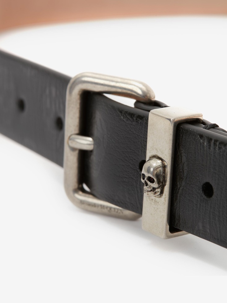 Men's Biker Skull Belt Fashion Alexander McQueen Black