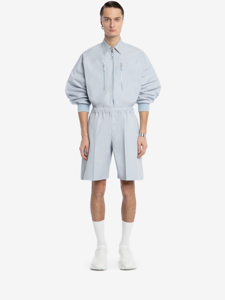 Men's Wide Leg Shorts Paradise Blue Fashion Alexander McQueen