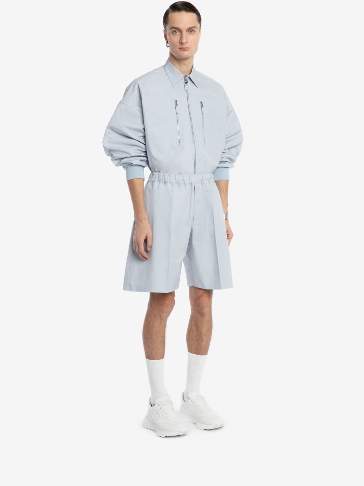 Men's Wide Leg Shorts Paradise Blue Fashion Alexander McQueen