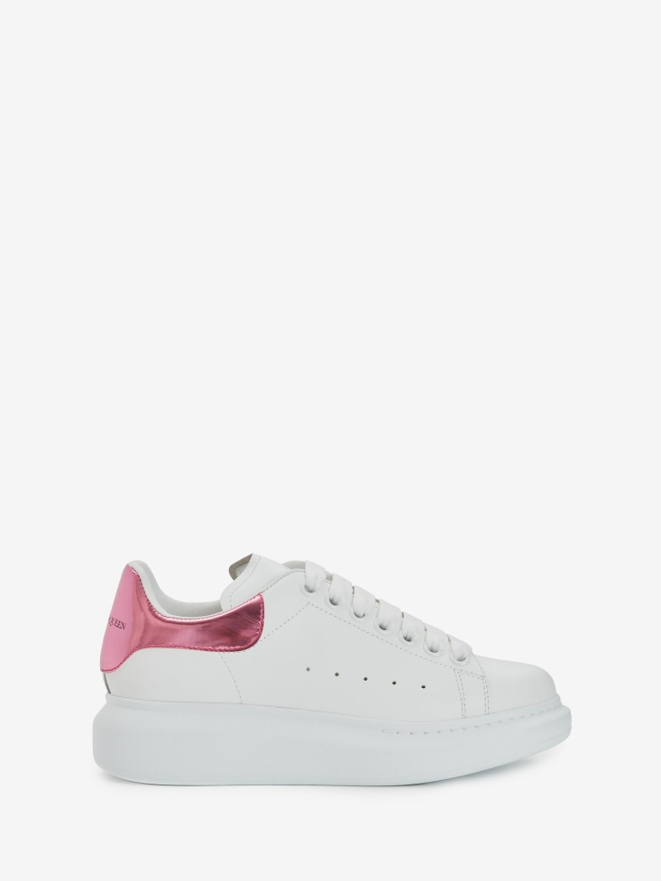 White/Pink Women's Oversized Sneaker Fashion Alexander McQueen