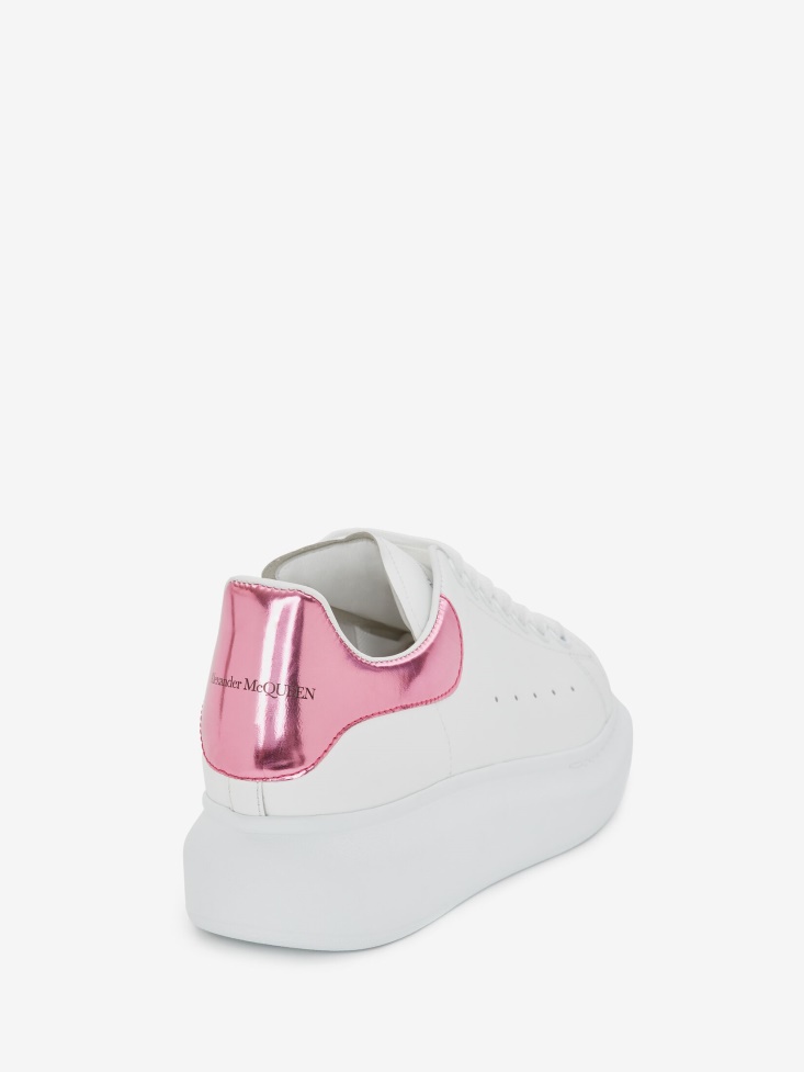 White/Pink Women's Oversized Sneaker Fashion Alexander McQueen