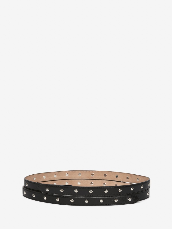Women's Thin Studded Double Belt Fashion Alexander McQueen Black