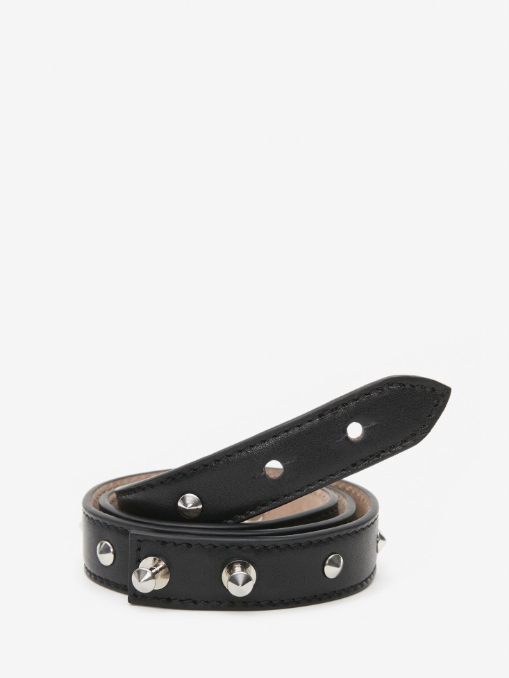 Women's Thin Studded Double Belt Fashion Alexander McQueen Black