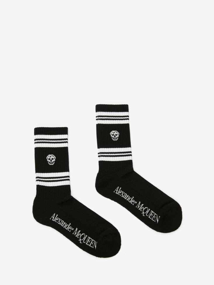 Fashion Alexander McQueen Black Men's Skull Socks