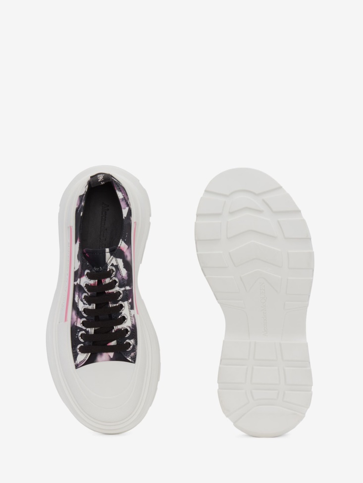 Fashion Alexander McQueen Women's Tread Slick Watercolour Graffiti Lace Up Multicolour