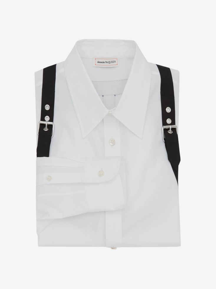 Men's Harness Shirt White Fashion Alexander McQueen