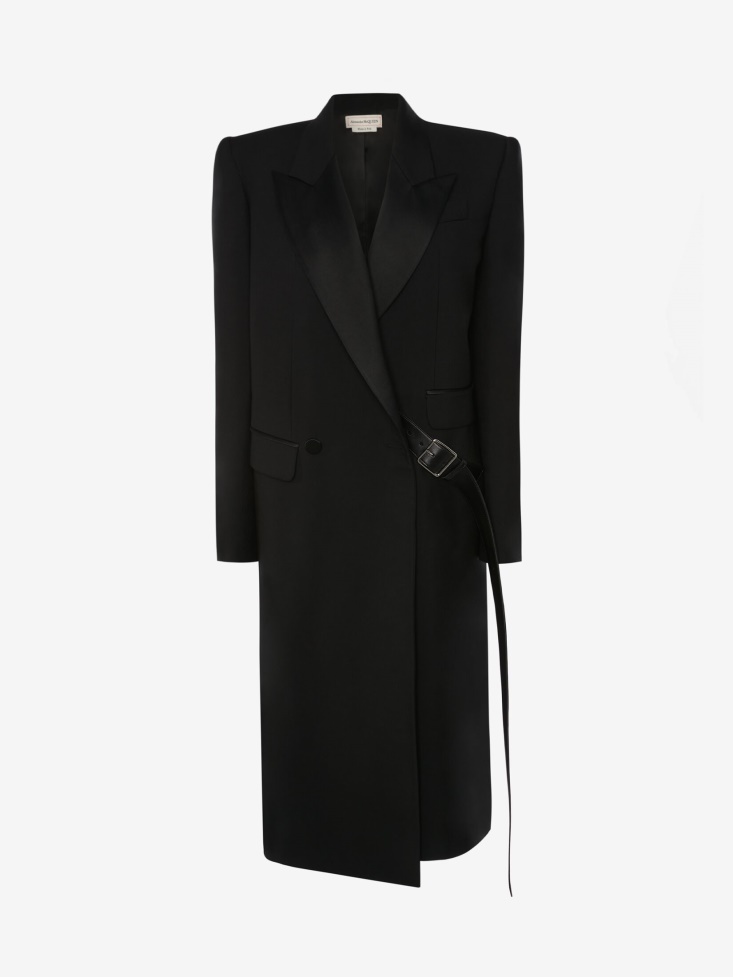 Women's Oversized Drop Hem Coat Fashion Alexander McQueen Black