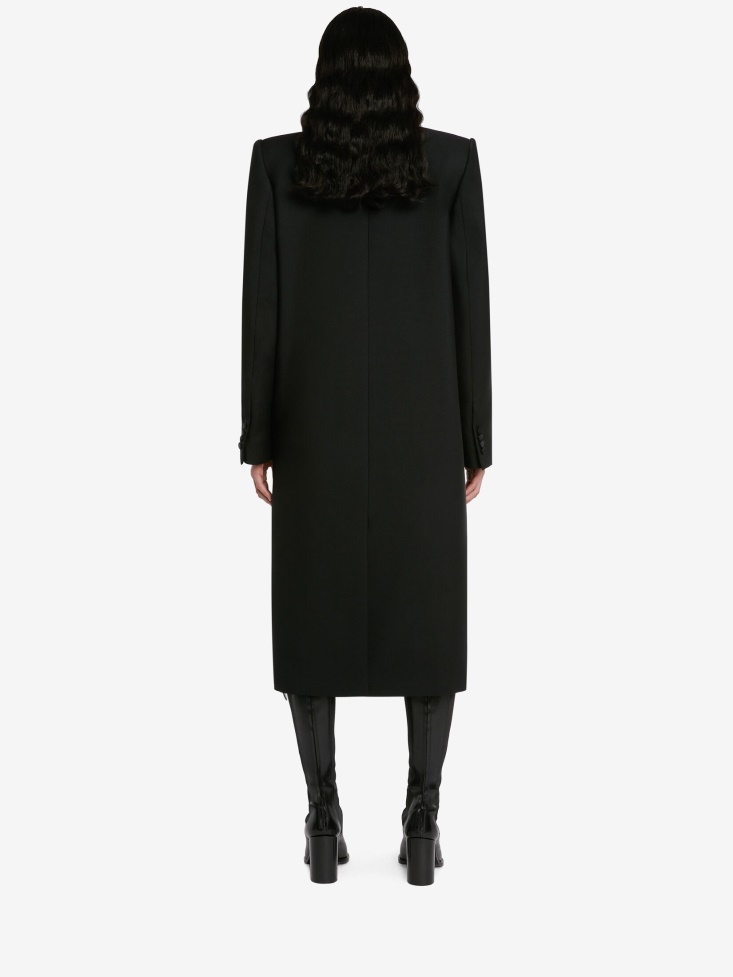 Women's Oversized Drop Hem Coat Fashion Alexander McQueen Black