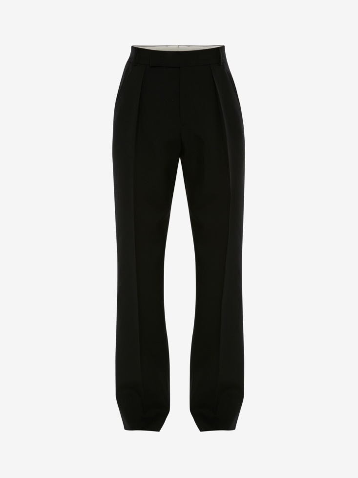 Black Fashion Alexander McQueen Men's Wool Pleat Trousers