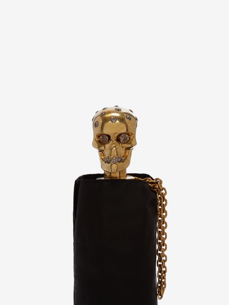 Women's Skull Folded Umbrella Fashion Alexander McQueen Black/Gold
