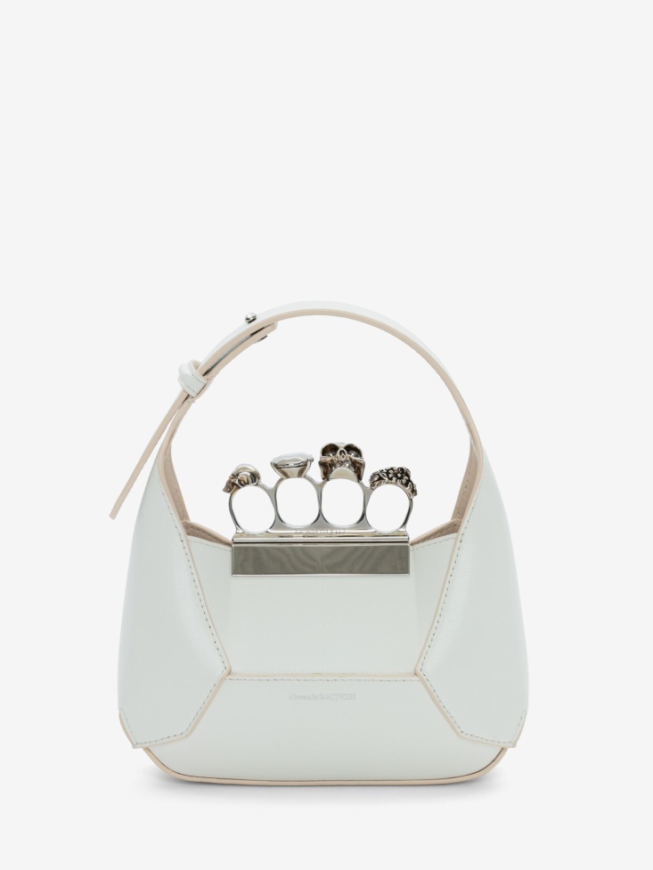 Fashion Alexander McQueen Ivory Women's The Jewelled Hobo Mini Bag