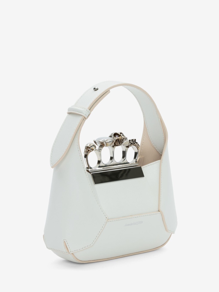 Fashion Alexander McQueen Ivory Women's The Jewelled Hobo Mini Bag