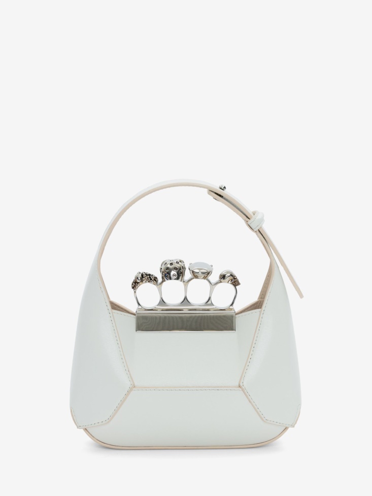 Fashion Alexander McQueen Ivory Women's The Jewelled Hobo Mini Bag