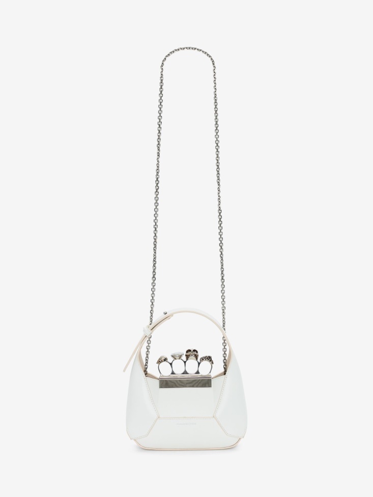 Fashion Alexander McQueen Ivory Women's The Jewelled Hobo Mini Bag