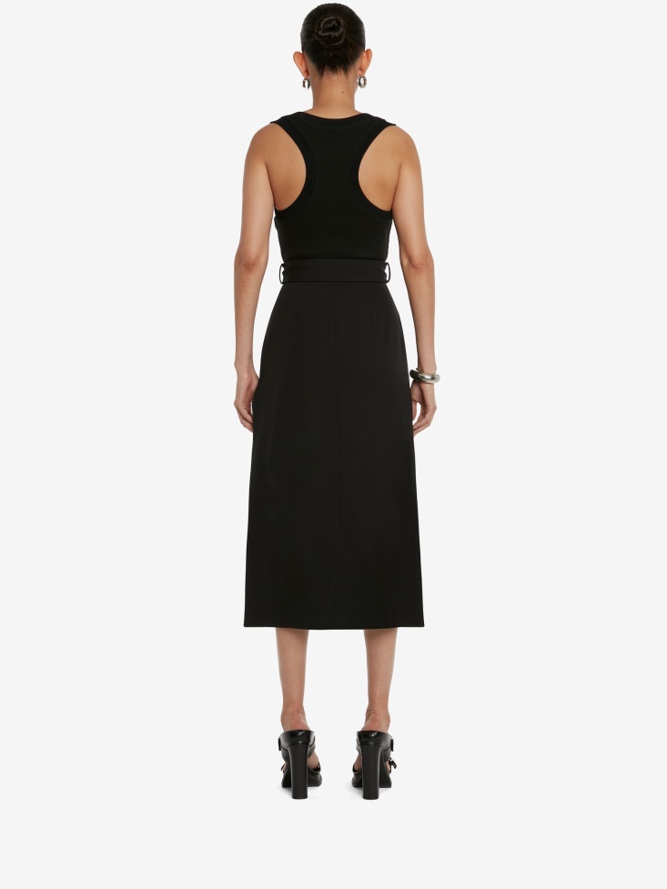 Black Women's Trompe L'Oeil Pencil Dress Fashion Alexander McQueen