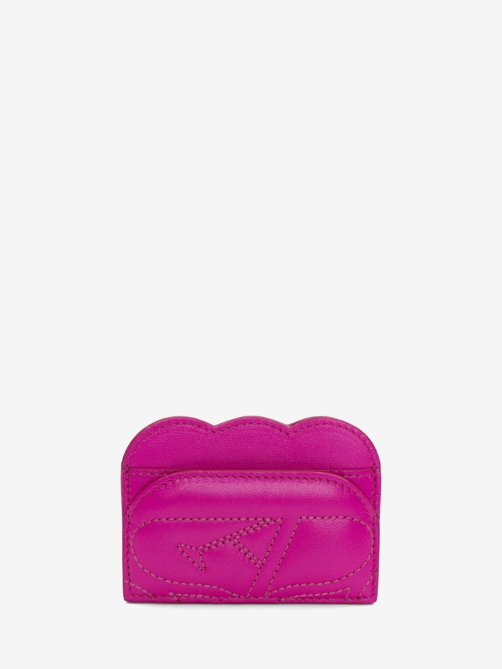 Women's Seal Logo Card Holder Fashion Alexander McQueen Fuchsia