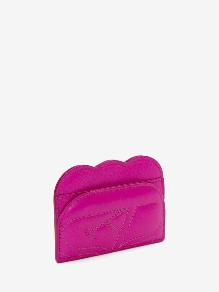 Women's Seal Logo Card Holder Fashion Alexander McQueen Fuchsia