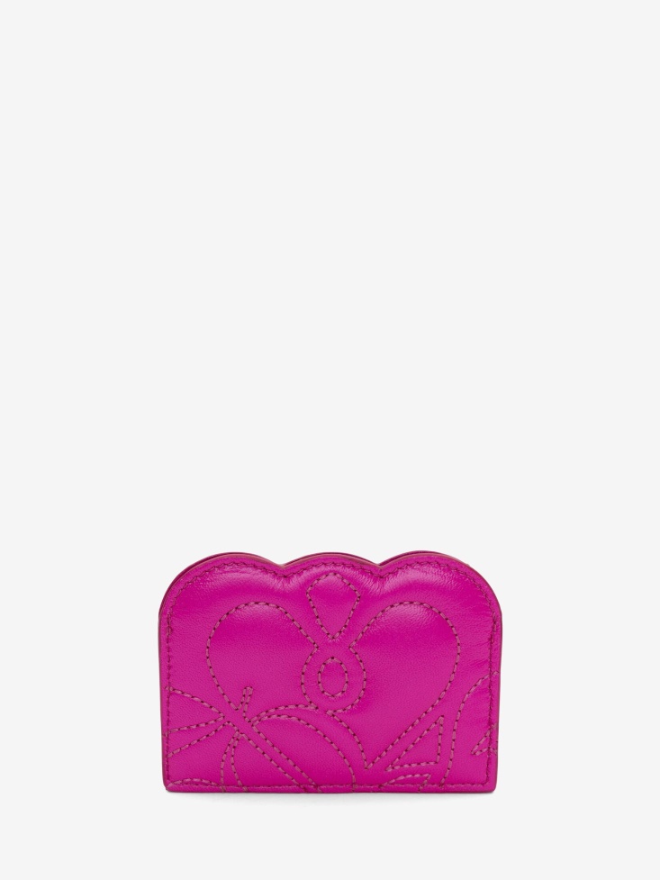 Women's Seal Logo Card Holder Fashion Alexander McQueen Fuchsia