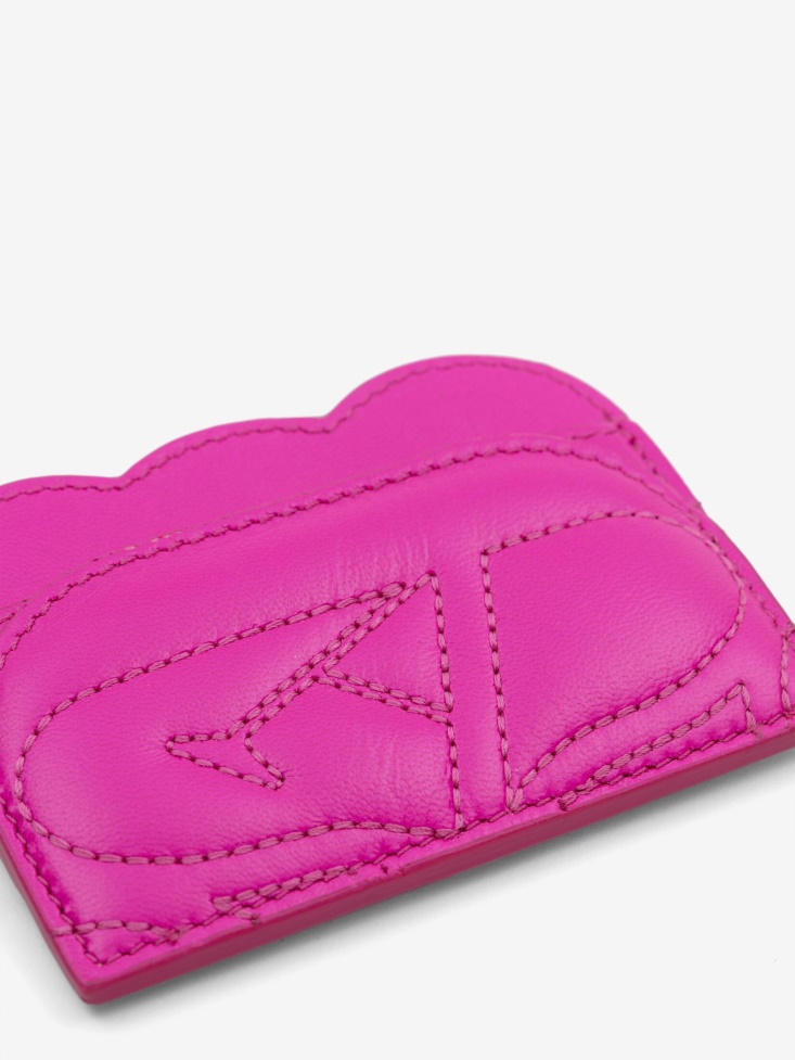 Women's Seal Logo Card Holder Fashion Alexander McQueen Fuchsia