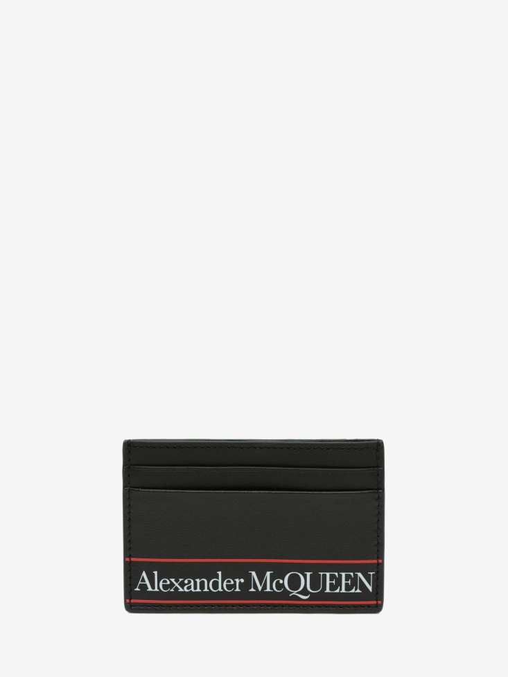 Black/Red Fashion Alexander McQueen Men's in Card Holder
