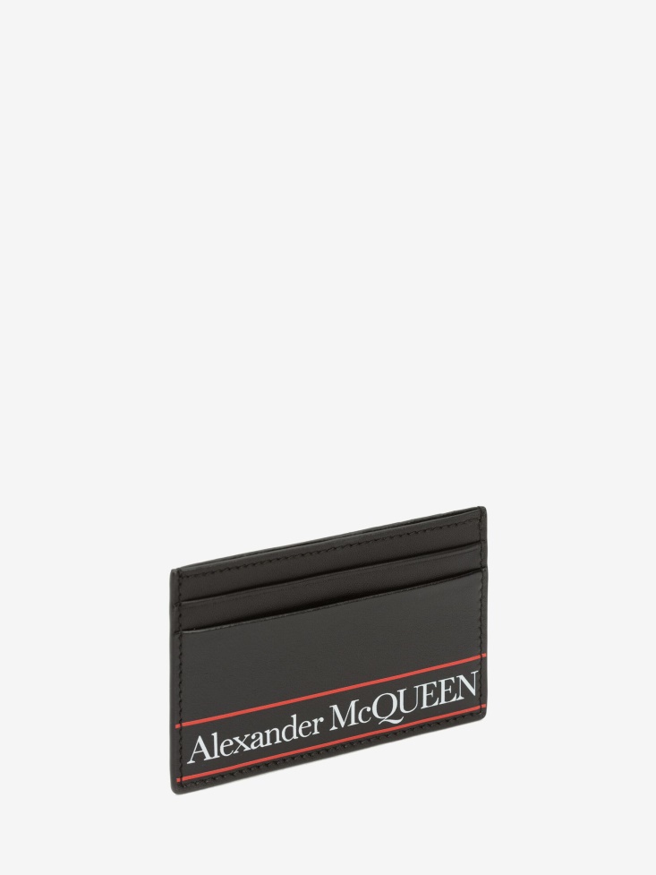 Black/Red Fashion Alexander McQueen Men's in Card Holder