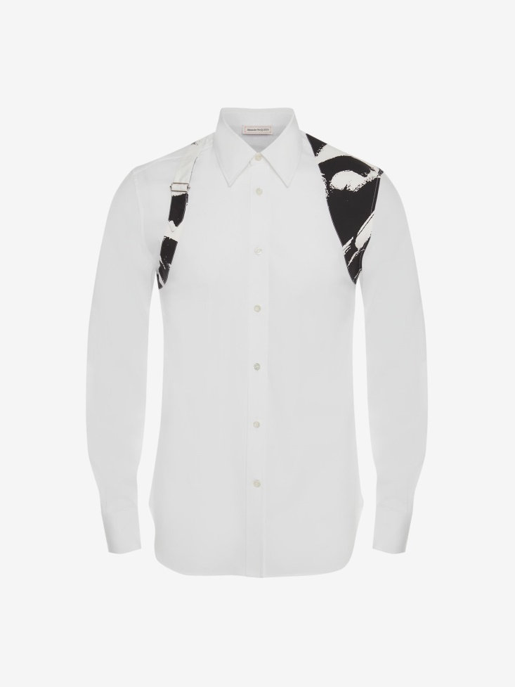 White Men's in Graffiti Harness Shirt Fashion Alexander McQueen