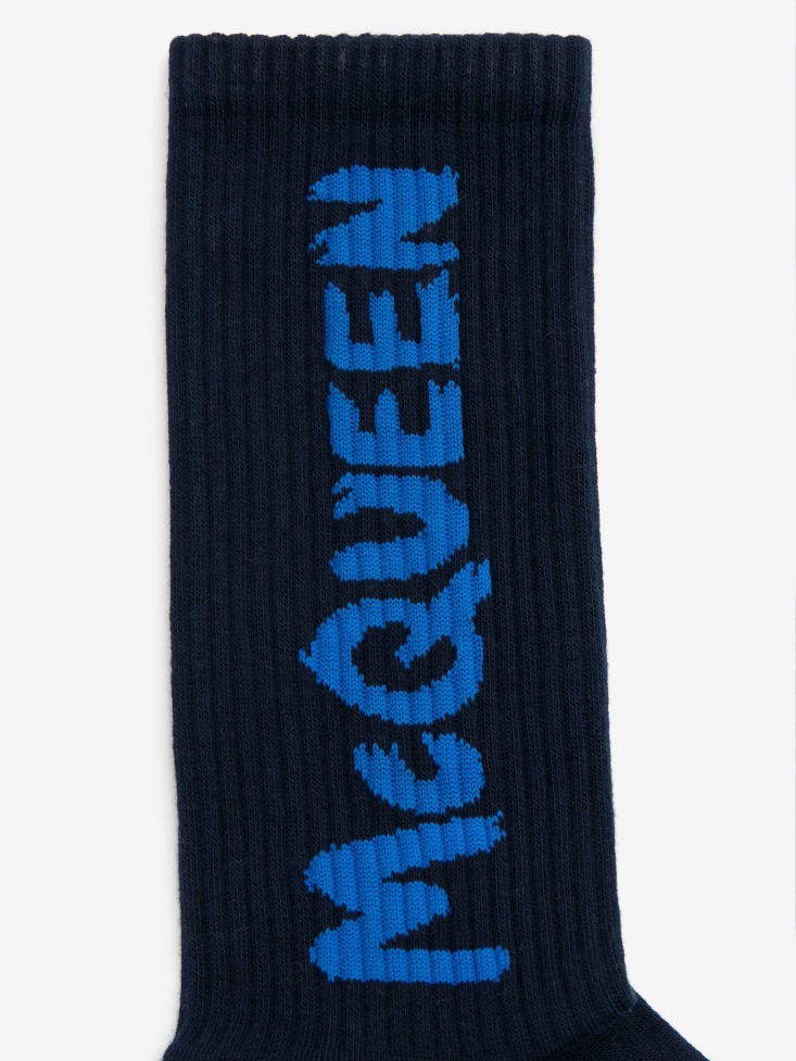 Men's in Graffiti Socks Fashion Alexander McQueen Navy/Blue