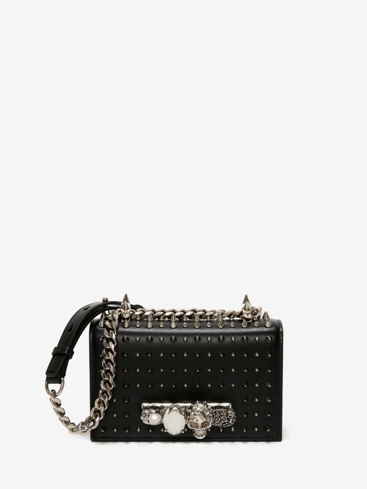 Black Fashion Alexander McQueen Women's Mini Jewelled Satchel