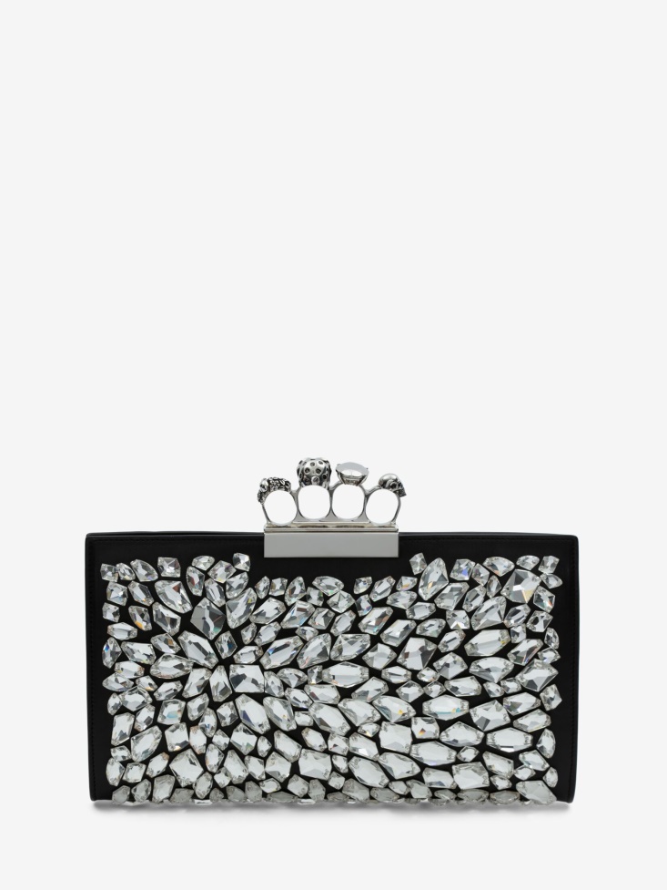 Fashion Alexander McQueen Black Women's Jewelled Flat Pouch