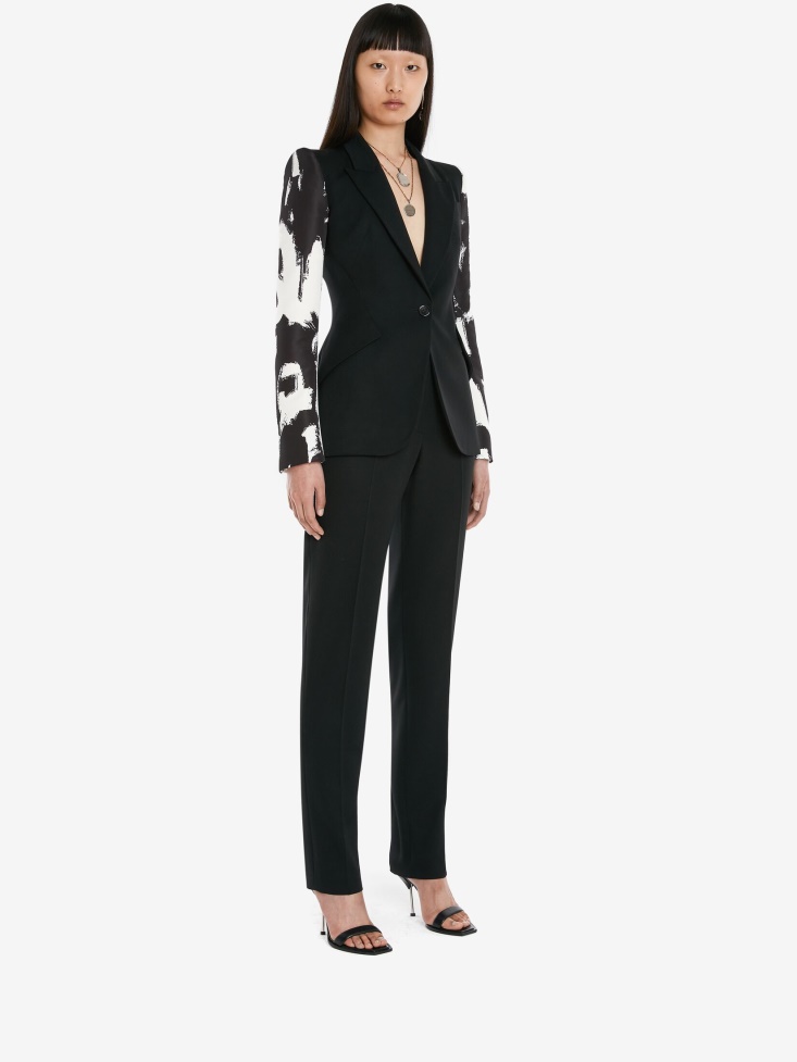 Women's in Graffiti Sleeve Jacket Black Fashion Alexander McQueen