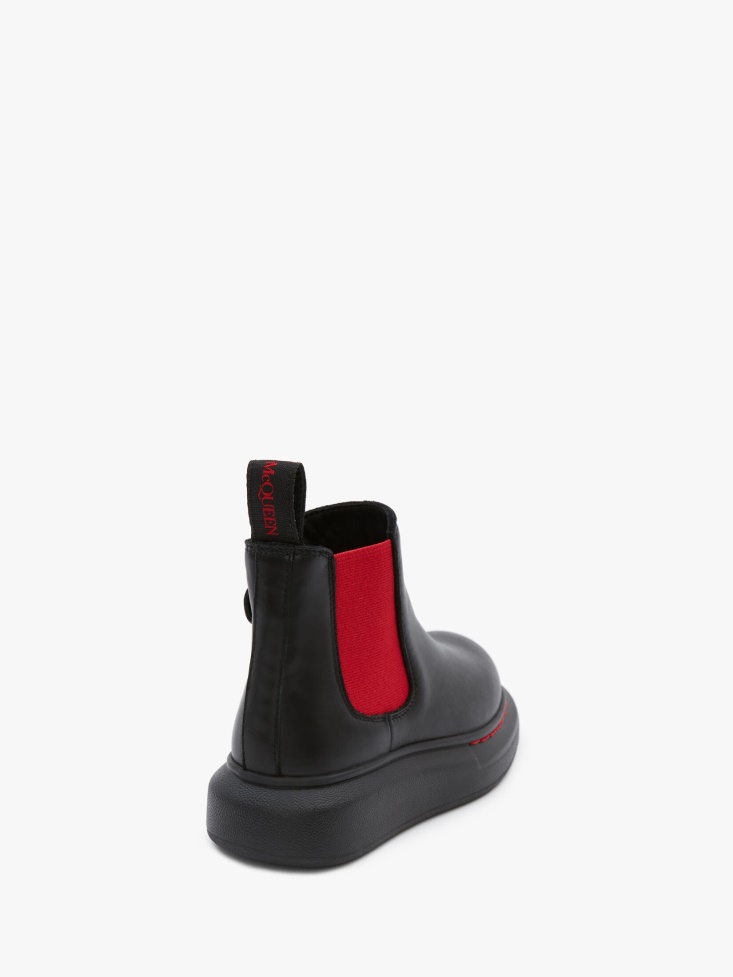 Black/Lust Red Kids Hybrid Chelsea Boot Fashion Alexander McQueen