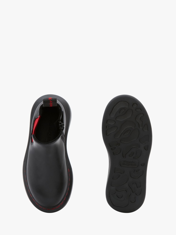 Black/Lust Red Kids Hybrid Chelsea Boot Fashion Alexander McQueen