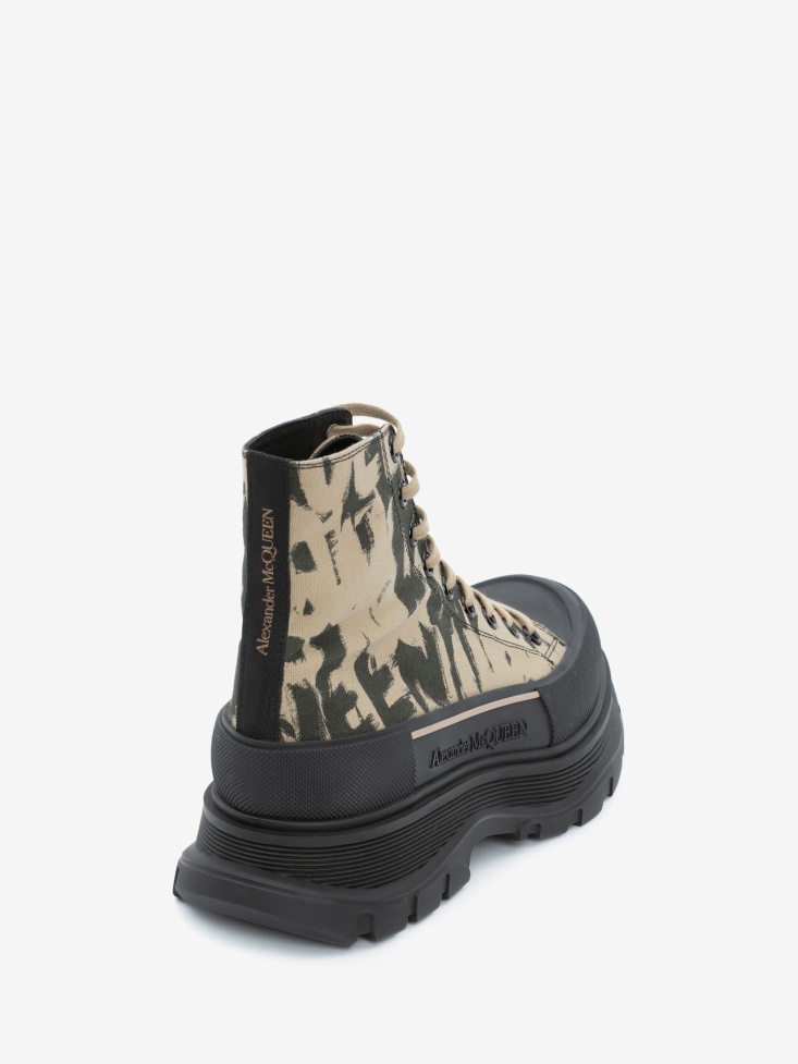Beige Men's in Graffiti Tread Slick Boot Fashion Alexander McQueen