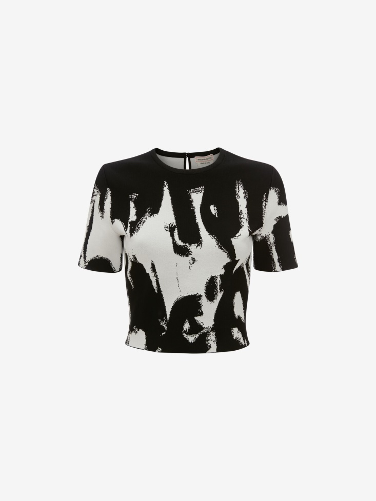 Women's in Graffiti Jacquard Top Fashion Alexander McQueen Black/White
