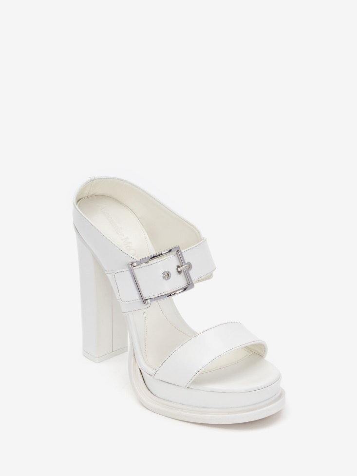 Women's Platform Buckle Sandal Fashion Alexander McQueen Ivory