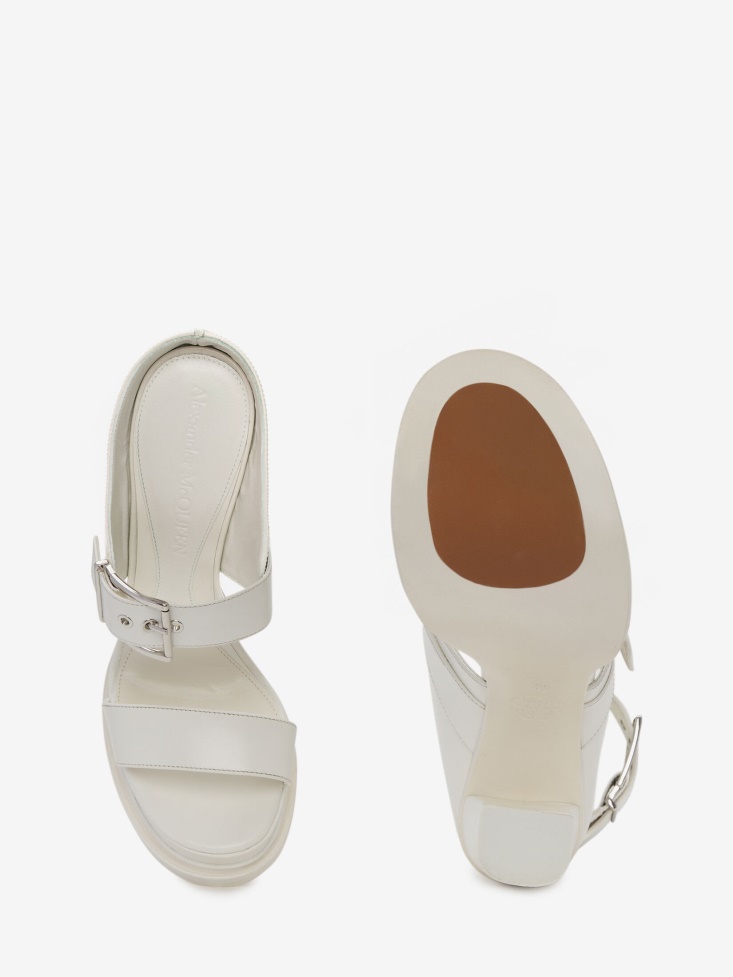 Women's Platform Buckle Sandal Fashion Alexander McQueen Ivory