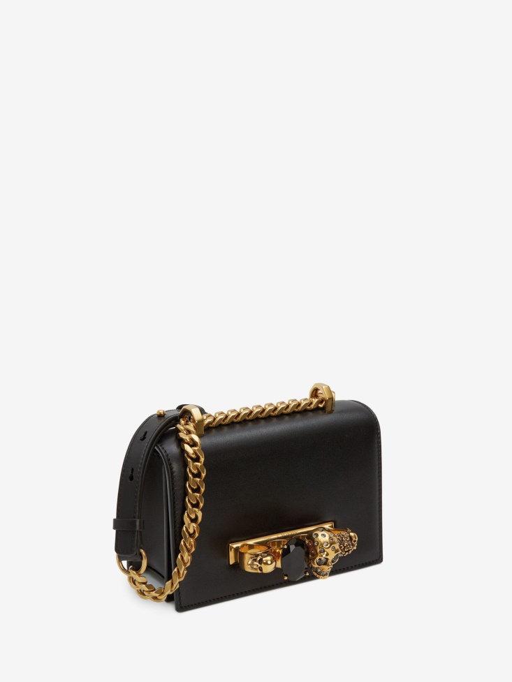 Fashion Alexander McQueen Black Women's Mini Jewelled Satchel