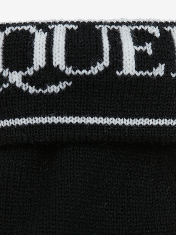 Fashion Alexander McQueen Women's in Knit Gloves Black/Ivory