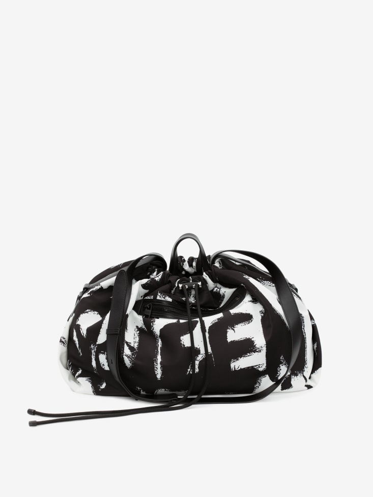 Fashion Alexander McQueen Black/White Men's in Graffiti Bundle Bag