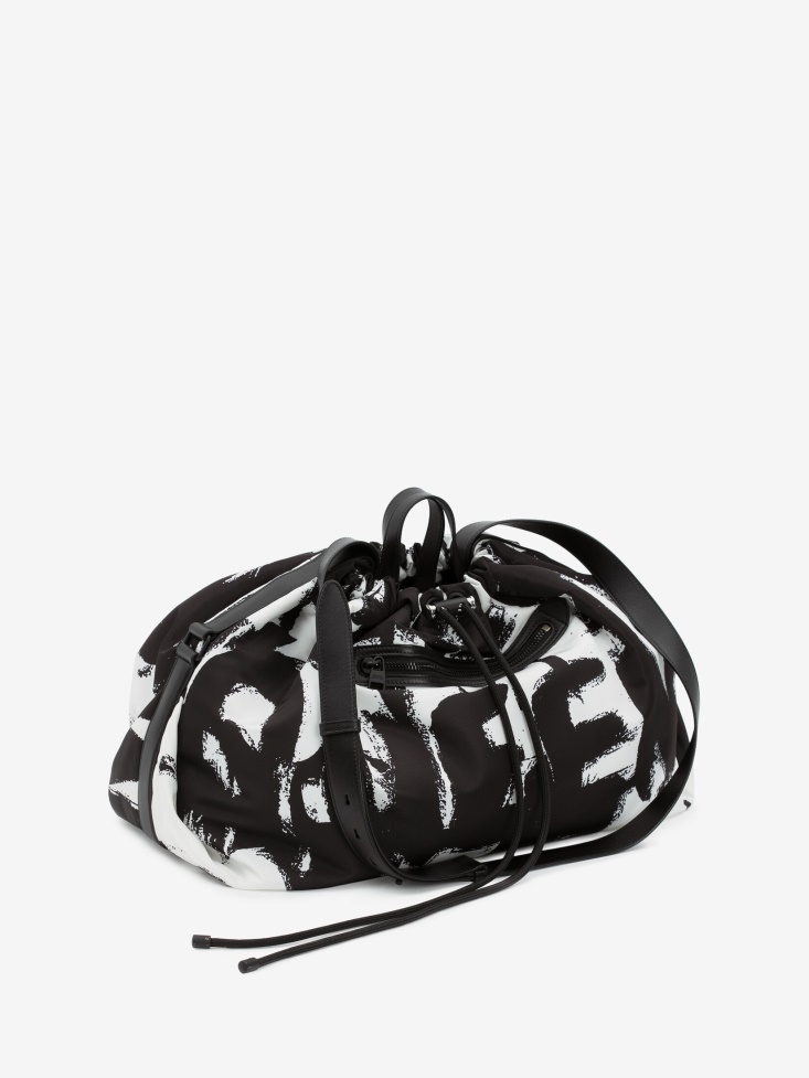 Fashion Alexander McQueen Black/White Men's in Graffiti Bundle Bag
