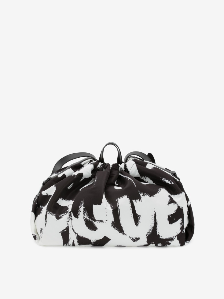 Fashion Alexander McQueen Black/White Men's in Graffiti Bundle Bag