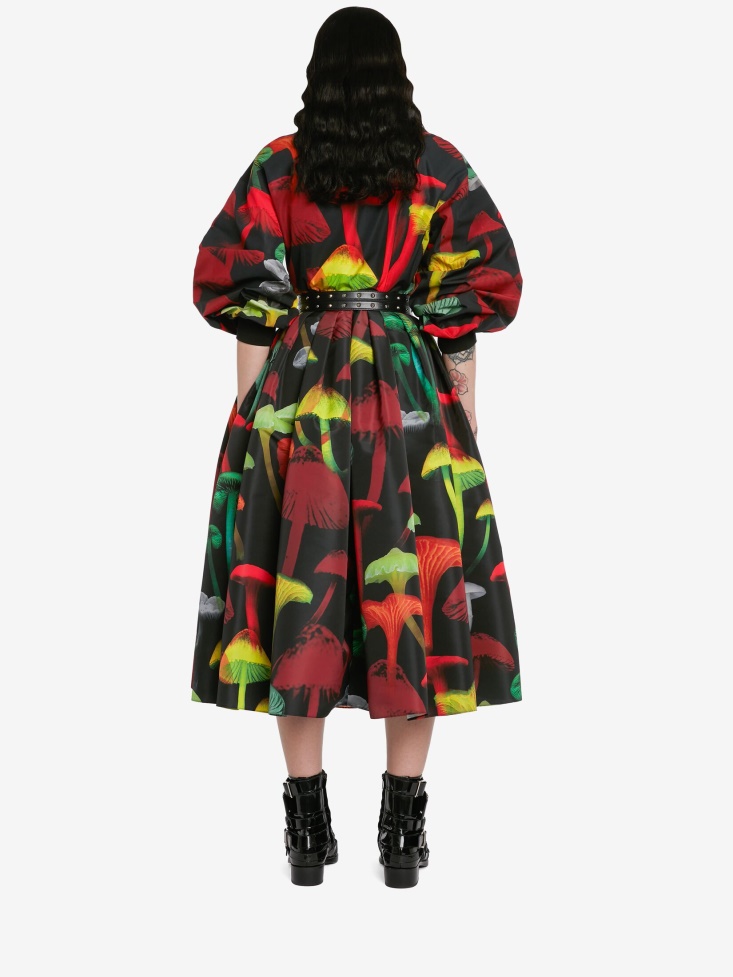 Fashion Alexander McQueen Women's Psychedelic Mushroom Twisted Shirt Black/Multicolour