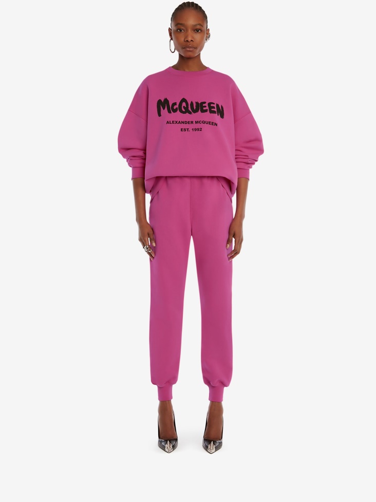 Bobby Pink Women's in Graffiti Joggers Fashion Alexander McQueen