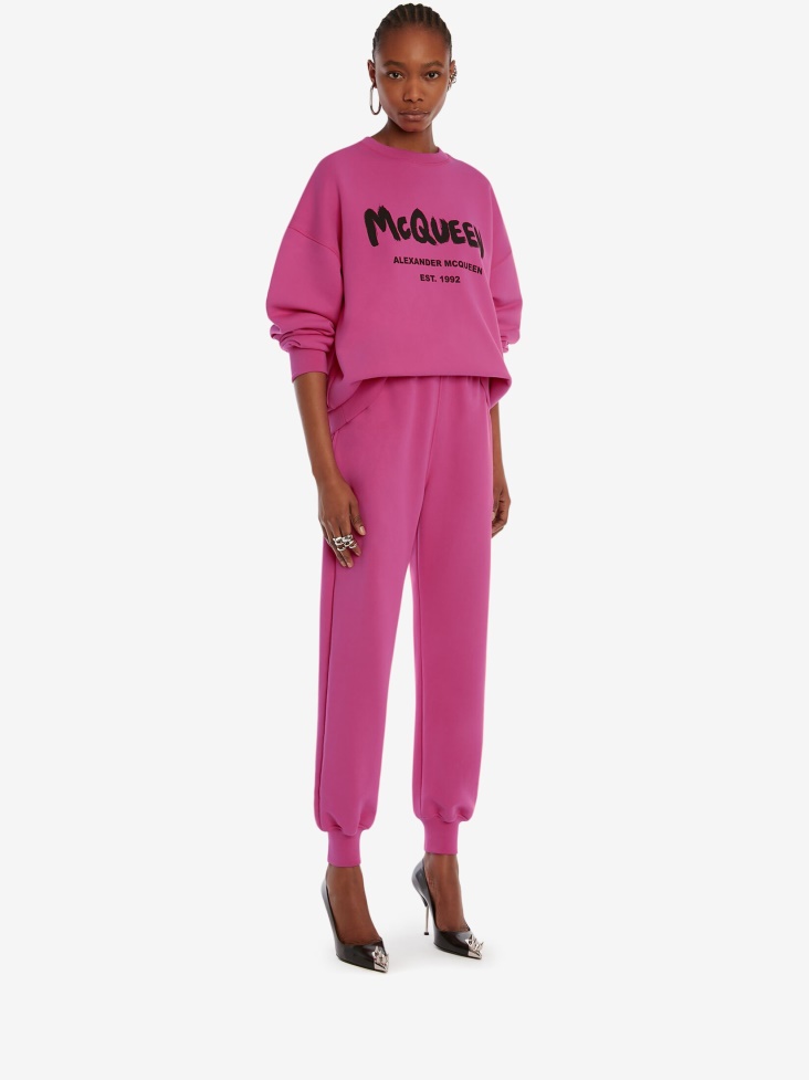 Bobby Pink Women's in Graffiti Joggers Fashion Alexander McQueen